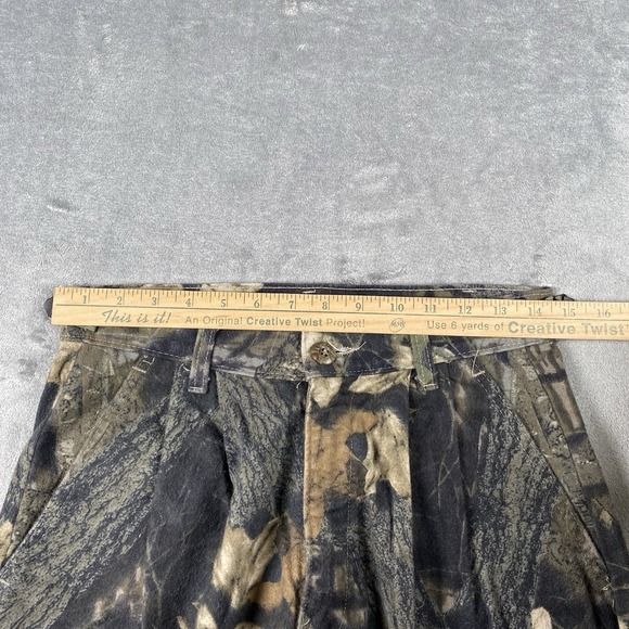 Vintage Mossy Oak Pants Mens Size M Break Up Camo Pleated Chamois Hunting USA - Picture 14 of 14